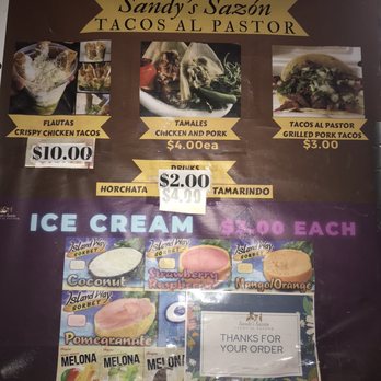 Sandy’s Sazon - Menu - Tacos Near Me - Waimanalo , Hawaii