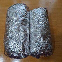 El Paisano Taco Truck - Left is Super Burrito, Right is Regular Burrito