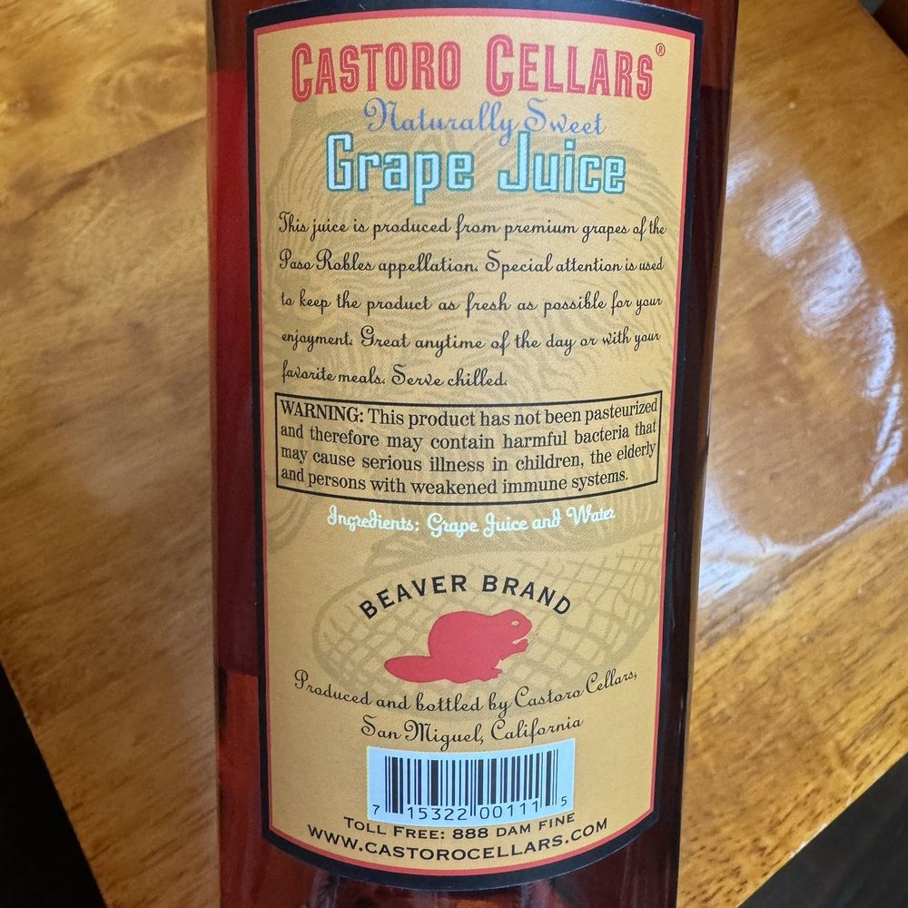 Castoro Cellars - Their grape juice. Just wine grapes and water. - Wineries Near Me - Templeton, California
