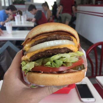 In-N-Out Burger - double-double mustard fried with onions and chilis - Fast Food Near Me - Davis, California