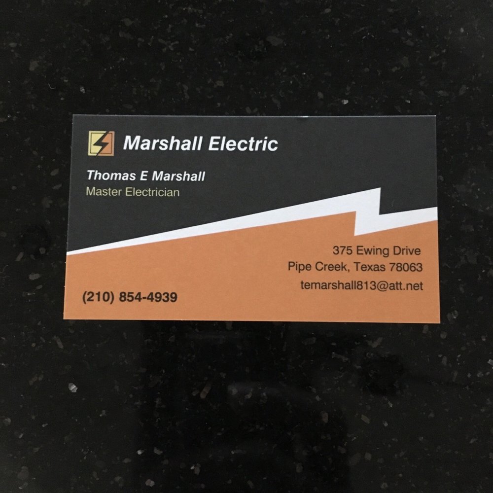 Marshall Electric - Business card - General Contractors Near Me - Pipe Creek, Texas