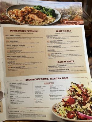 Outback Steakhouse down under Menu With Prices: Ultimate Guide 2025
