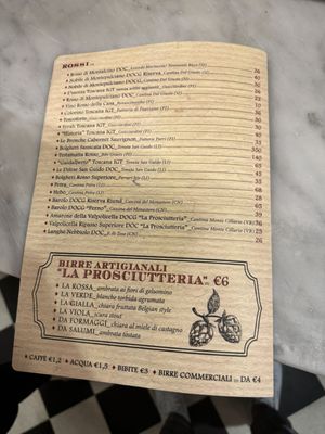 Menu photo 5 La Prosciutteria Florence, FI