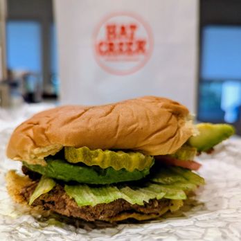 Hat Creek Burger Company - Little Hat Burger with Added Avacado - Burgers Near Me - Austin, Texas