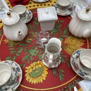 Photo of Green Door Cafe - La Jolla, CA, United States. High noon tea set up