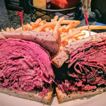 Lester's - Left: Corned beef, Right: Pastrami - Burgers Near Me - St. Louis, Missouri Lester's - Left: Corned beef, Right: Pastrami - Burgers Near Me - St. Louis, Missouri