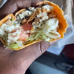 Side view of a Greek pita wrap