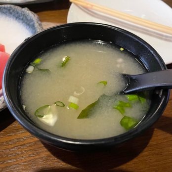 Umiya - Miso Soup which is White miso, not Red Miso. - Sushi Bars Near Me - San Antonio, Texas Umiya - Miso Soup which is White miso, not Red Miso. - Sushi Bars Near Me - San Antonio, Texas
