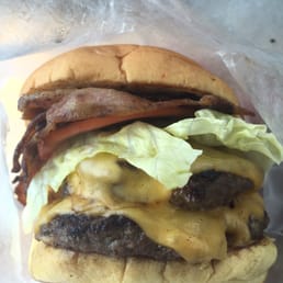 Double Cheeseburger with Grilled Onions and Bacon Double Cheeseburger with Grilled Onions and Bacon