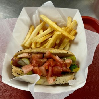 Mel's Hot Dogs - Chicago Style dog and fries. - Hot Dogs Near Me - Tampa, Florida