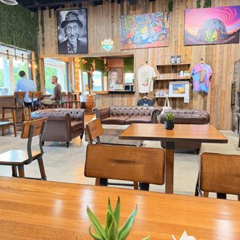 Brewing Buddha Cafe & Arthouse - Factory level lighting - I can see the 'dead people' - Coffee & Tea Near Me - Miami, Florida