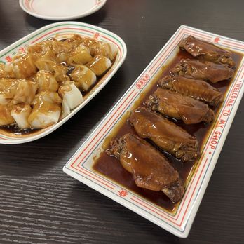 Wow Cafe - Pork noodle roll with special sauce, chicken wings with Swiss sauce - Hong Kong Style Cafe Near Me - Edison, New Jersey