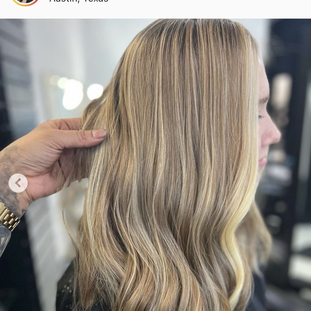 Dolce Salon - The "after" photo - toned and highlighted by Kym - Hair Salons Near Me - Austin, Texas