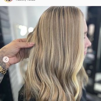 Dolce Salon - The "after" photo - toned and highlighted by Kym - Hair Salons Near Me - Austin, Texas Dolce Salon - The "after" photo - toned and highlighted by Kym - Hair Salons Near Me - Austin, Texas