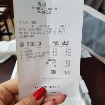 Bar 4 U - Bill for 2 w/ a Polish beer - Polish Near Me - Mississauga, Ontario