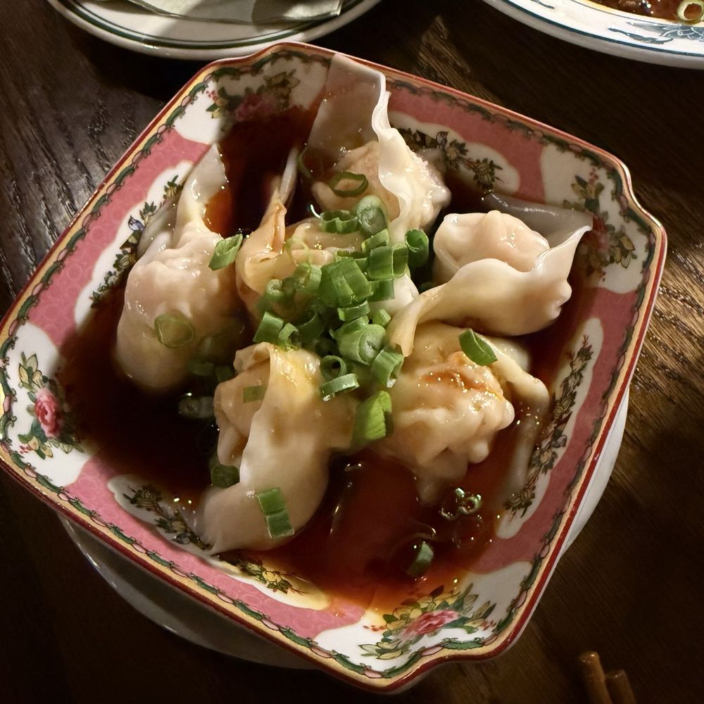 Nomad Tea Parlour - Shrimp chili wontons - Chinese Near Me - New York, New York Nomad Tea Parlour - Shrimp chili wontons - Chinese Near Me - New York, New York