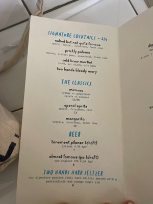 Menu photo 6 Two Hands New York, NY Menu photo 6 Two Hands New York, NY