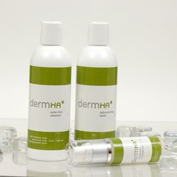 dermHA - DermHA acne cleanser, rejuvenating tonic and hyaluroic moisture serum is a powerful 3 step kit for oily/acne skin.