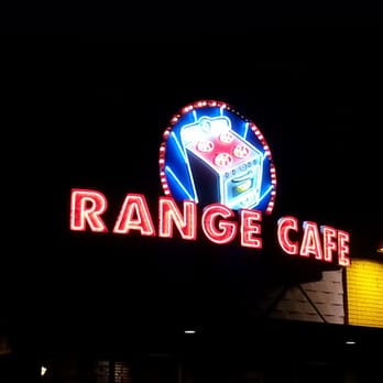 The Range Café - Cool neon sign of Range Cafe at night. - Mexican Near Me - Bernalillo, New Mexico