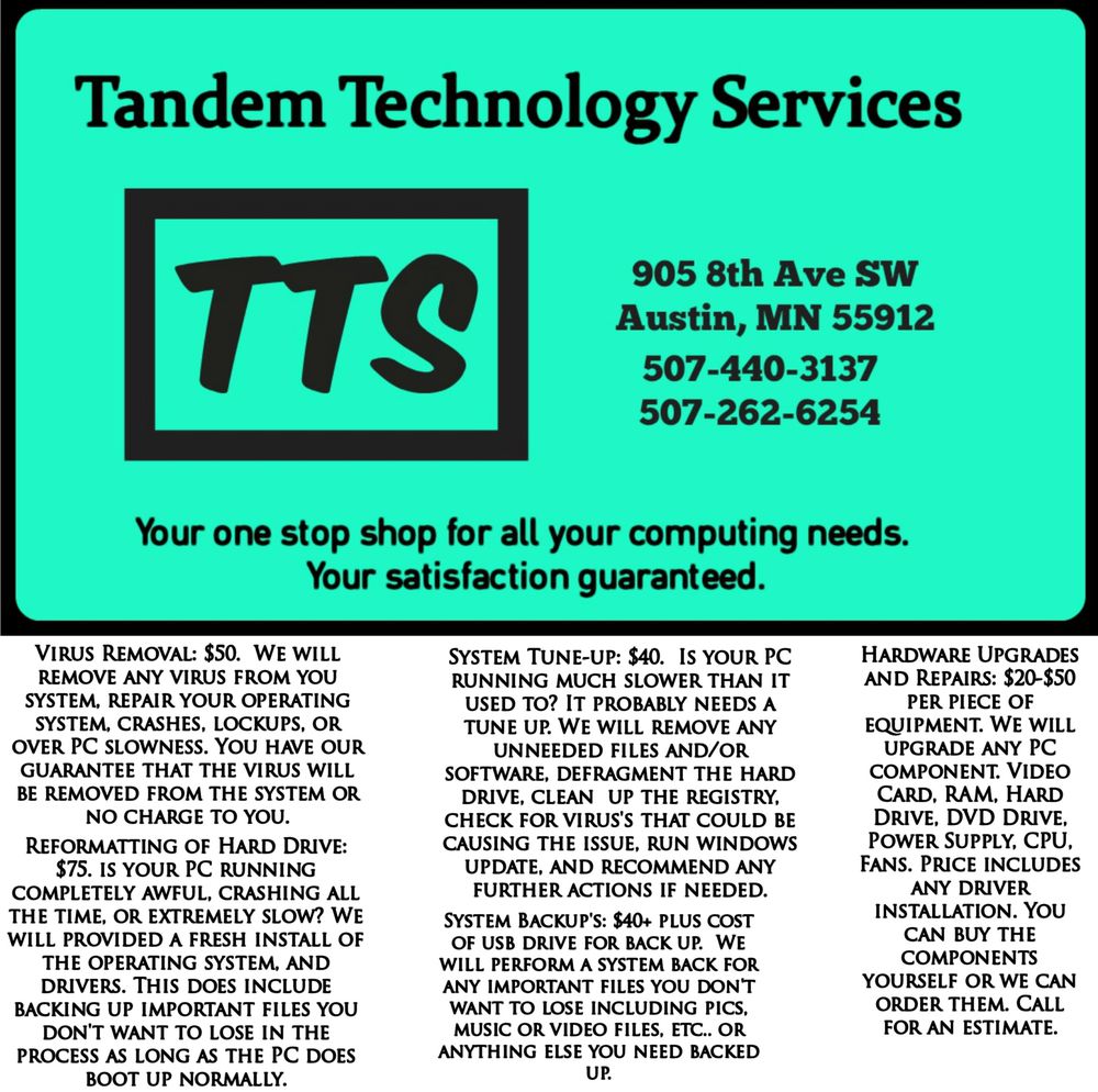TANDEM TECHNOLOGY SERVICES IT Services & Computer Repair 905 8th