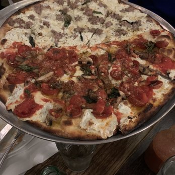 Juliana's - Half Margherita Pizza, Half White Pizza - Pizza Near Me - Brooklyn, New York Juliana's - Half Margherita Pizza, Half White Pizza - Pizza Near Me - Brooklyn, New York