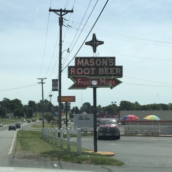Mason's Root Beer Drive In - Classic sign - New American Near Me - Washington, Indiana Mason's Root Beer Drive In - Classic sign - New American Near Me - Washington, Indiana