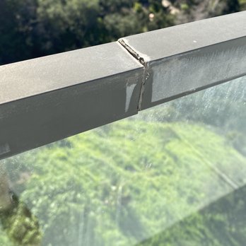 Ortiz Glass - Another incredibly poor seam with no connector underneath. Lack of marine grade paint. - Windows Installation Near Me - Los Angeles, California