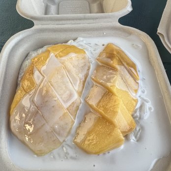 Malai Thai - Mango and sticky rice with coconut sauce - Thai Near Me - Haleiwa, Hawaii Malai Thai - Mango and sticky rice with coconut sauce - Thai Near Me - Haleiwa, Hawaii