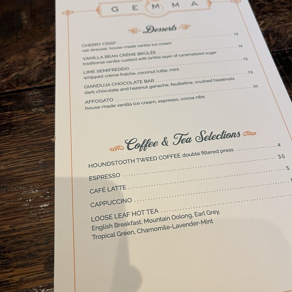 Gemma - Dessert and Coffee Menu - French Near Me - Dallas, Texas Gemma - Dessert and Coffee Menu - French Near Me - Dallas, Texas