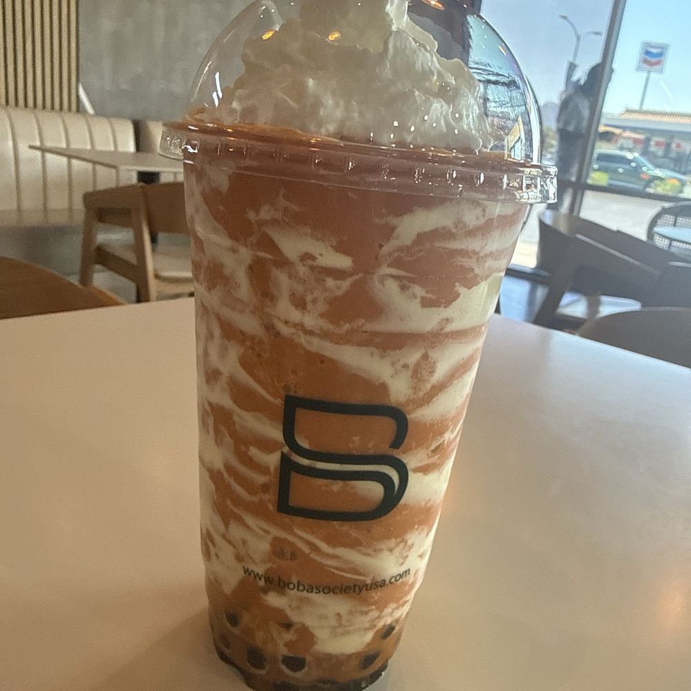 Boba Society - Bangkok Blizzard (Thai tea slush) - Bubble Tea Near Me - Henderson, Nevada Boba Society - Bangkok Blizzard (Thai tea slush) - Bubble Tea Near Me - Henderson, Nevada