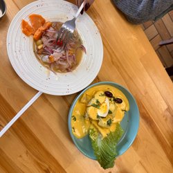 Peru Caters - Ceviche and Papas a la huacaina