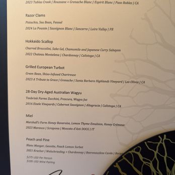 Auro - Menu - New American Near Me - Calistoga, California