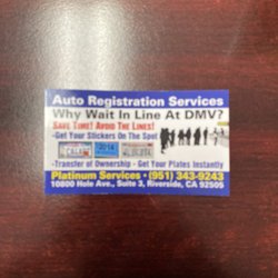 Platinum Services Auto Registration - Auto Registration