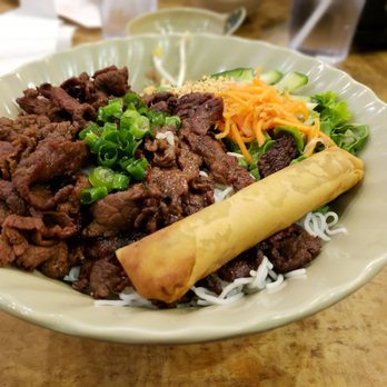 Pho Saigon - Vermicelli with lemongrass beef and eggroll! - Vietnamese Near Me - Austin, Texas Pho Saigon - Vermicelli with lemongrass beef and eggroll! - Vietnamese Near Me - Austin, Texas