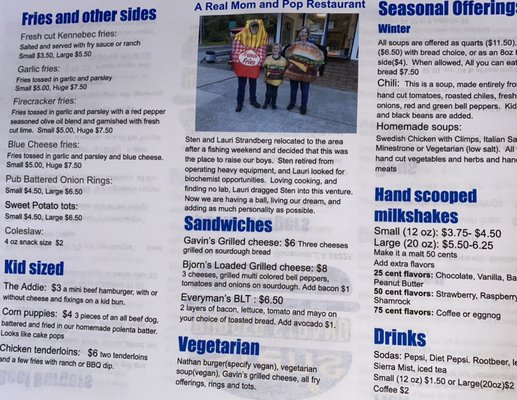 Menu photo 4 Sten's Burger Strand Dunsmuir, CA
