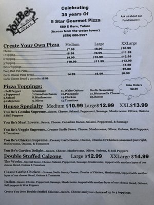 Menu photo 7 You-Be's U-Bake Pizza Tulare, CA Menu photo 7 You-Be's U-Bake Pizza Tulare, CA