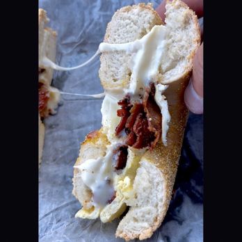 Fancy Bagels - Bacon egg and cheese on golden - Bagels Near Me - Farmington, Connecticut