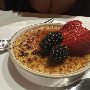 The Vineyard Rose Restaurant - A shared crème brûlée! A wonderful end to a wonderful dinner. - New American Near Me - Temecula, California