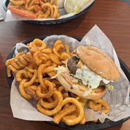Blue cheese burger and Cheeseburger wrap Blue cheese burger and Cheeseburger wrap