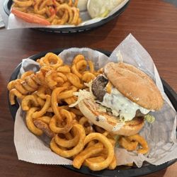 The Sunset Grille - Blue cheese burger and Cheeseburger wrap