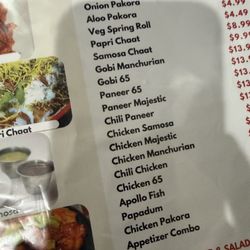 The menu!!