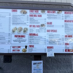 Senor Taco - Updated menu with prices - Oct 2025