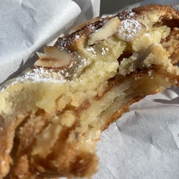 Thorough Bread & Pastry - Inside of Almond Croissant ($4.25). A bit greasy in the center. - Sandwiches Near Me - San Francisco, California
