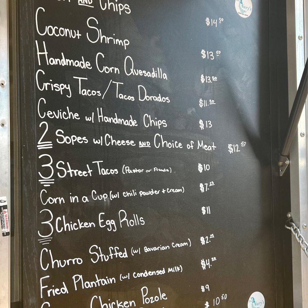 Las Nurys - a menu on a food truck - Food Trucks Near Me - Fredericksburg, Texas Las Nurys - a menu on a food truck - Food Trucks Near Me - Fredericksburg, Texas