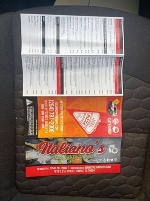 Menu photo 1 Italiano's Temple, TX