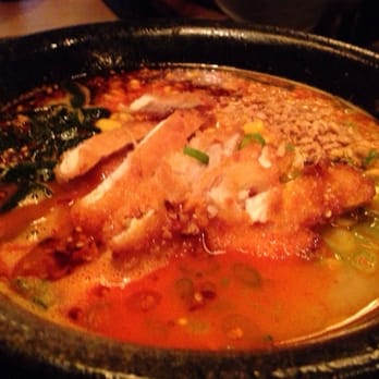 RAMEN-SAN - the very interesting, fusion-esque (and spicy!) kimchi & fried chicken ramen - Ramen Near Me - Chicago, Illinois