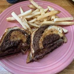 Patty melt with fries