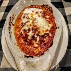 Dominic's Bistro Italiano - Most of this is sauce--actual lasagna is where the cheese is