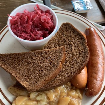 Cafe International - Brat platter. - American Near Me - Helen, Georgia Cafe International - Brat platter. - American Near Me - Helen, Georgia