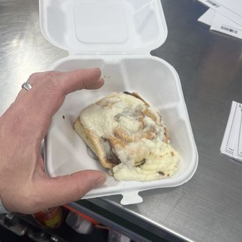 Stevie G’s - This is the $5.59 "Giant" cinnamon bun. It was tasty... but tiny. $3.50-$4.00? Sure. $5.59? No. - Breakfast & Brunch Near Me - Rockland, Massachusetts Stevie G’s - This is the $5.59 "Giant" cinnamon bun. It was tasty... but tiny. $3.50-$4.00? Sure. $5.59? No. - Breakfast & Brunch Near Me - Rockland, Massachusetts